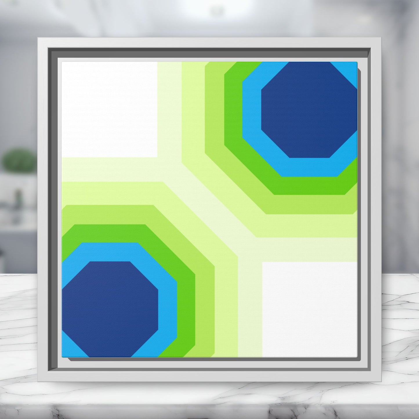 Modern Framed Geometric Canvas Art | Bold Color Meets Clean Framing