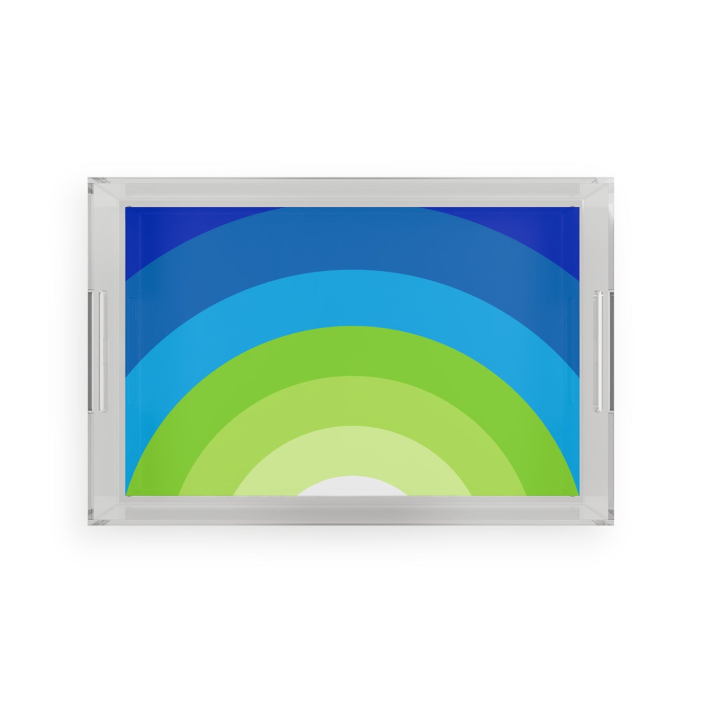 Modern Acrylic Tray with Bold Geometric Artwork