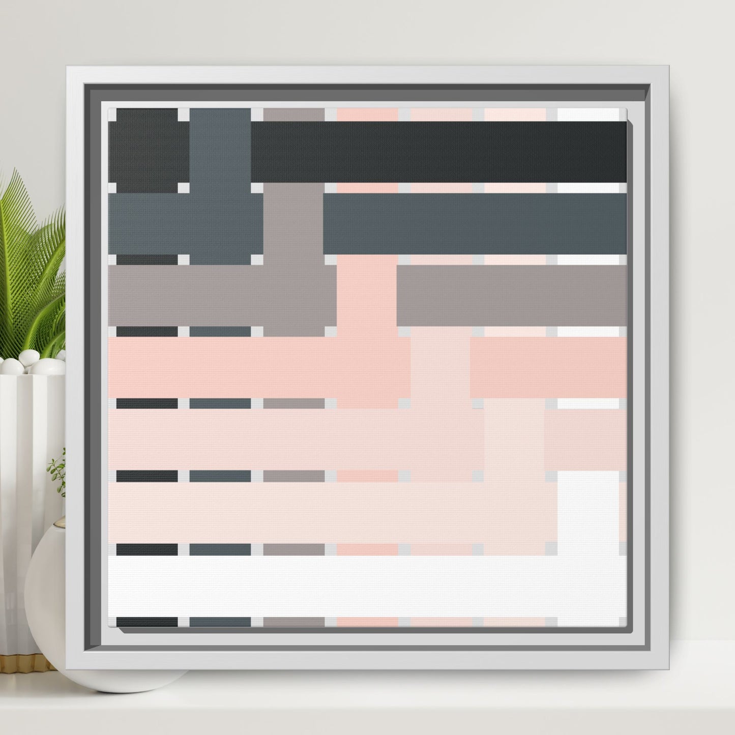 Modern Framed Geometric Canvas Art | Bold Color Meets Clean Framing