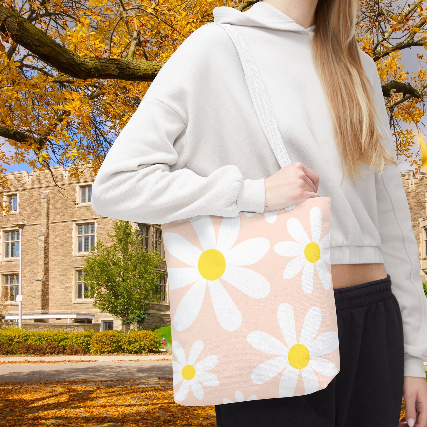 Blush Daisy Tote Bag – 3 sizes | Soft, Sweet, and Ready to Bloom