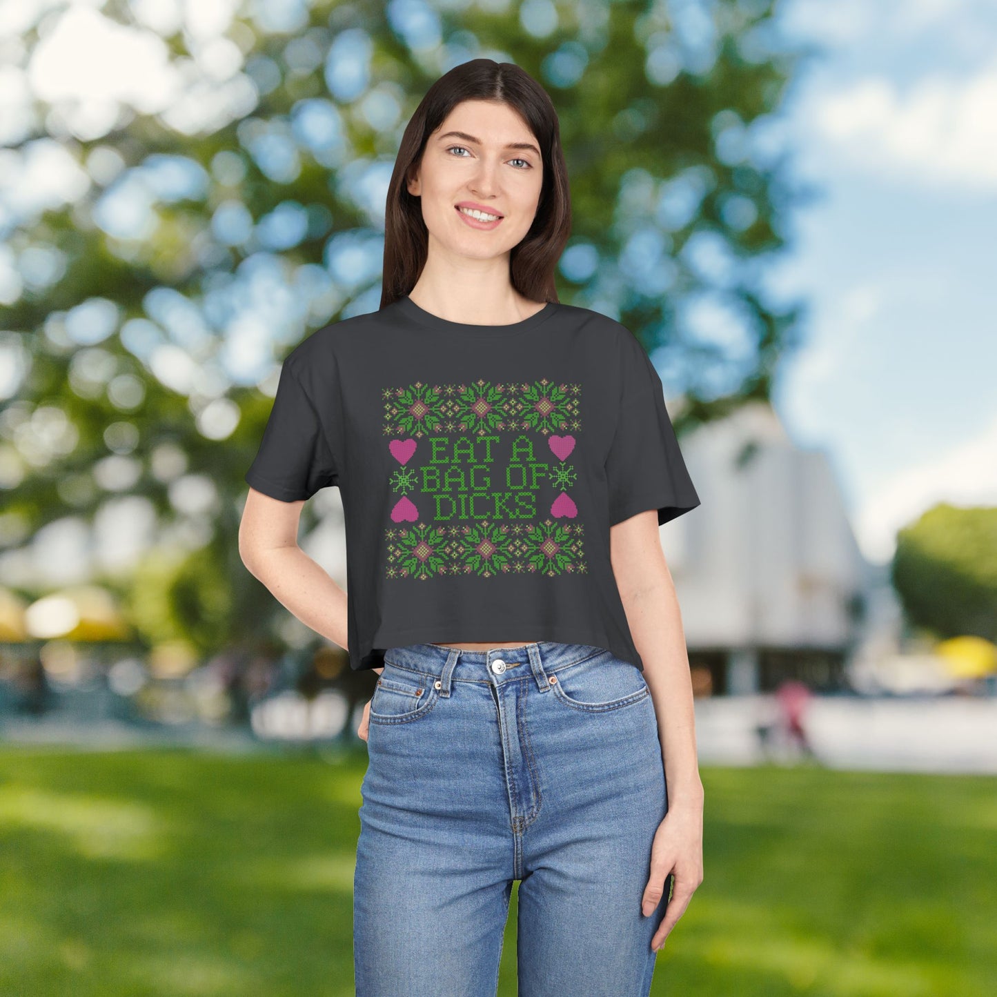 Eat a Bag of Dicks Crop Tee – Bold, Funny, and Totally Unapologetic