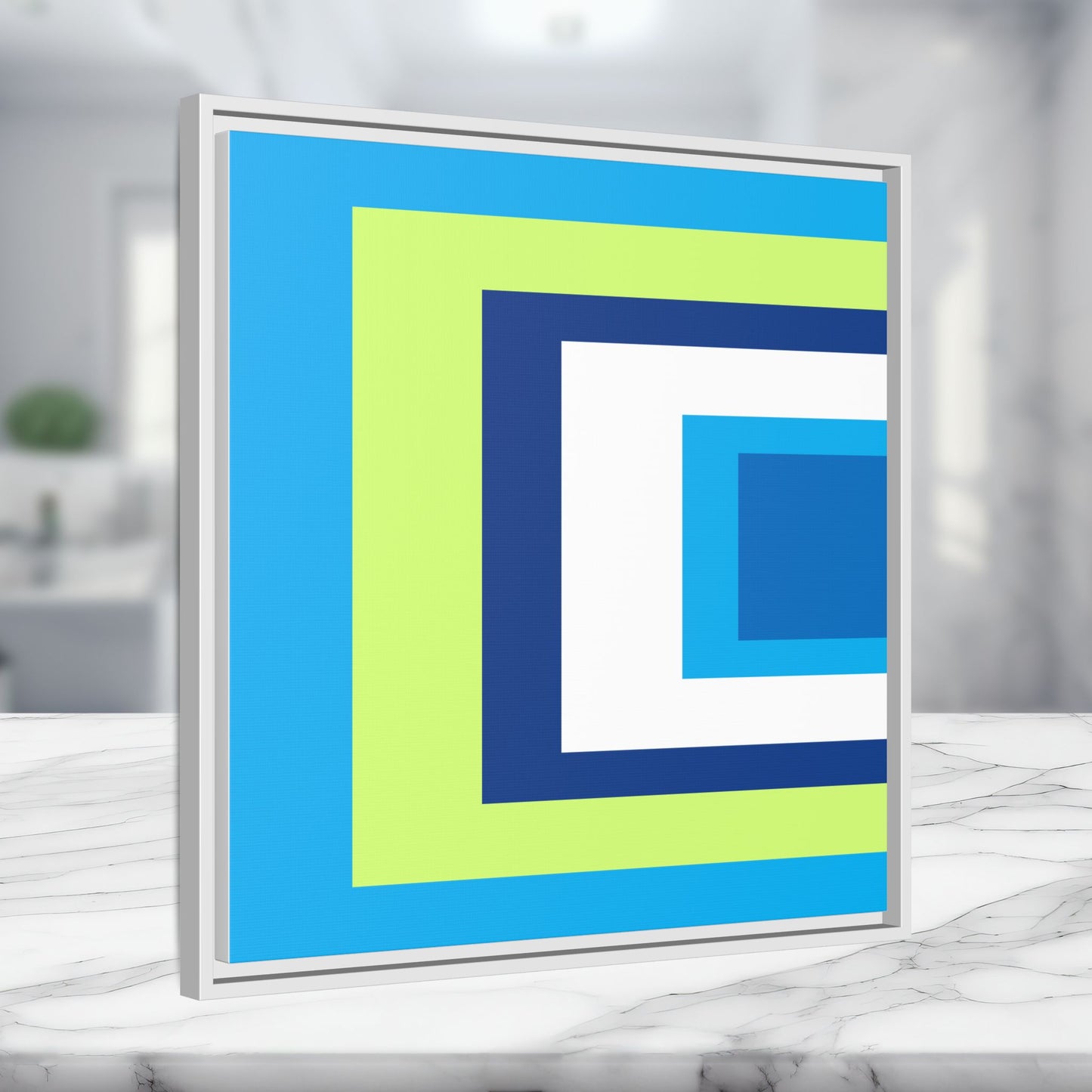 Modern Framed Geometric Canvas Art | Bold Color Meets Clean Framing