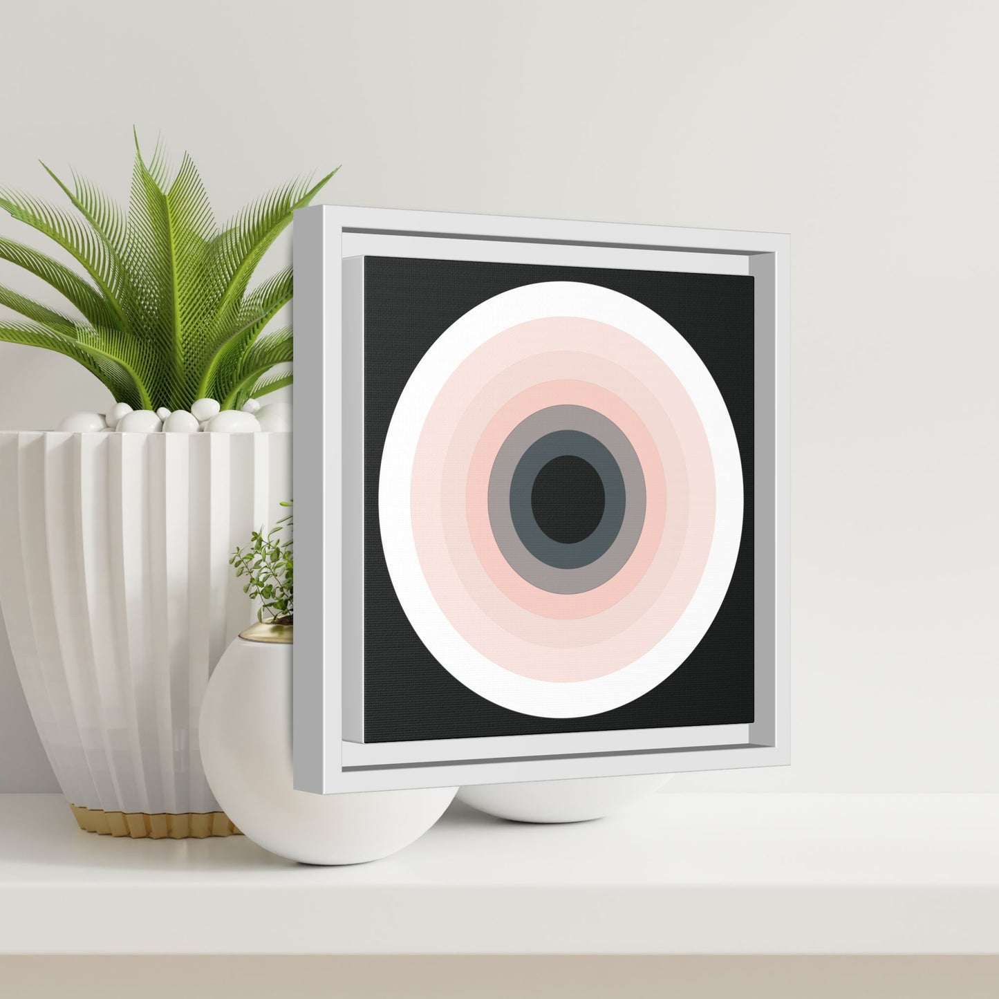 Modern Framed Geometric Canvas Art | Bold Color Meets Clean Framing