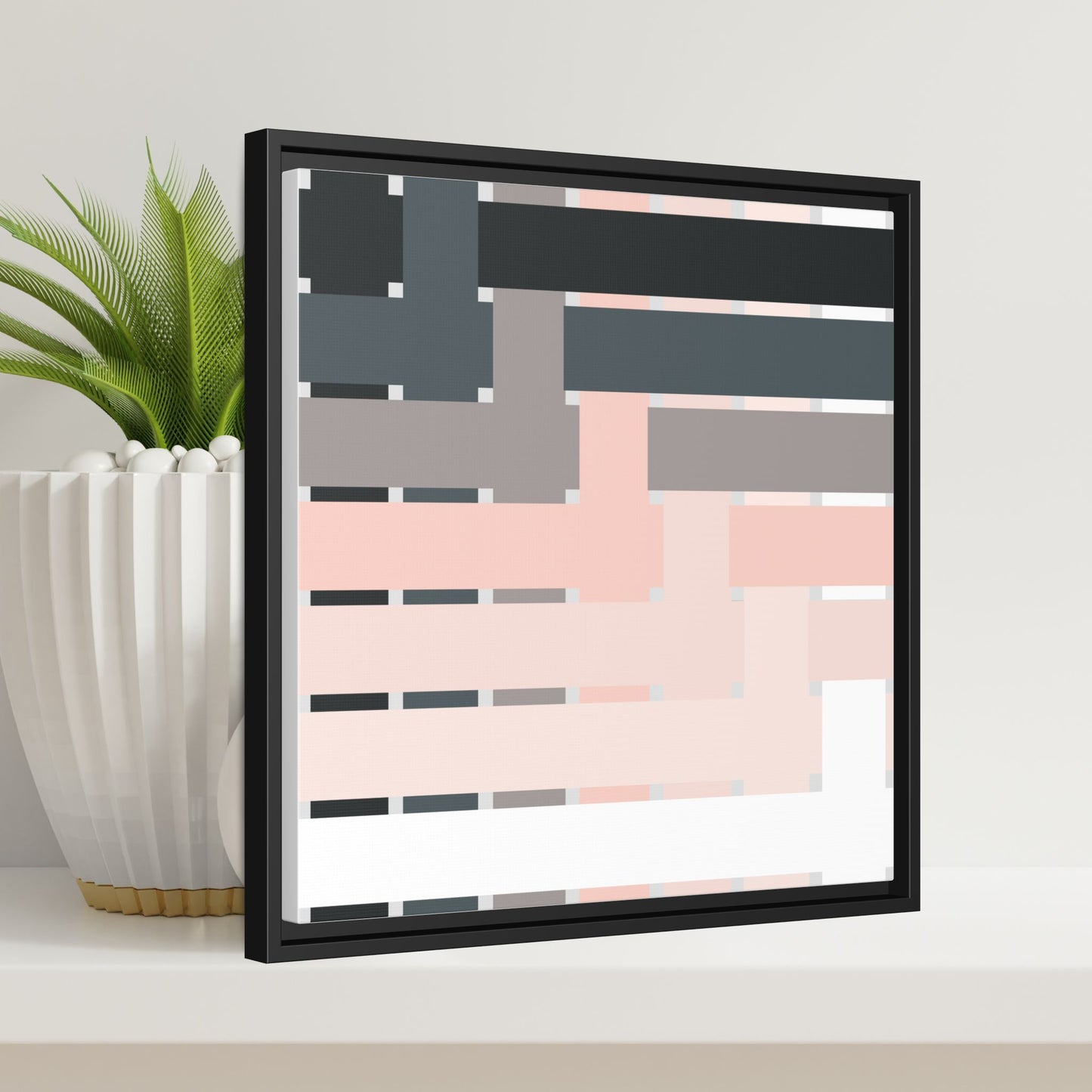 Modern Framed Geometric Canvas Art | Bold Color Meets Clean Framing