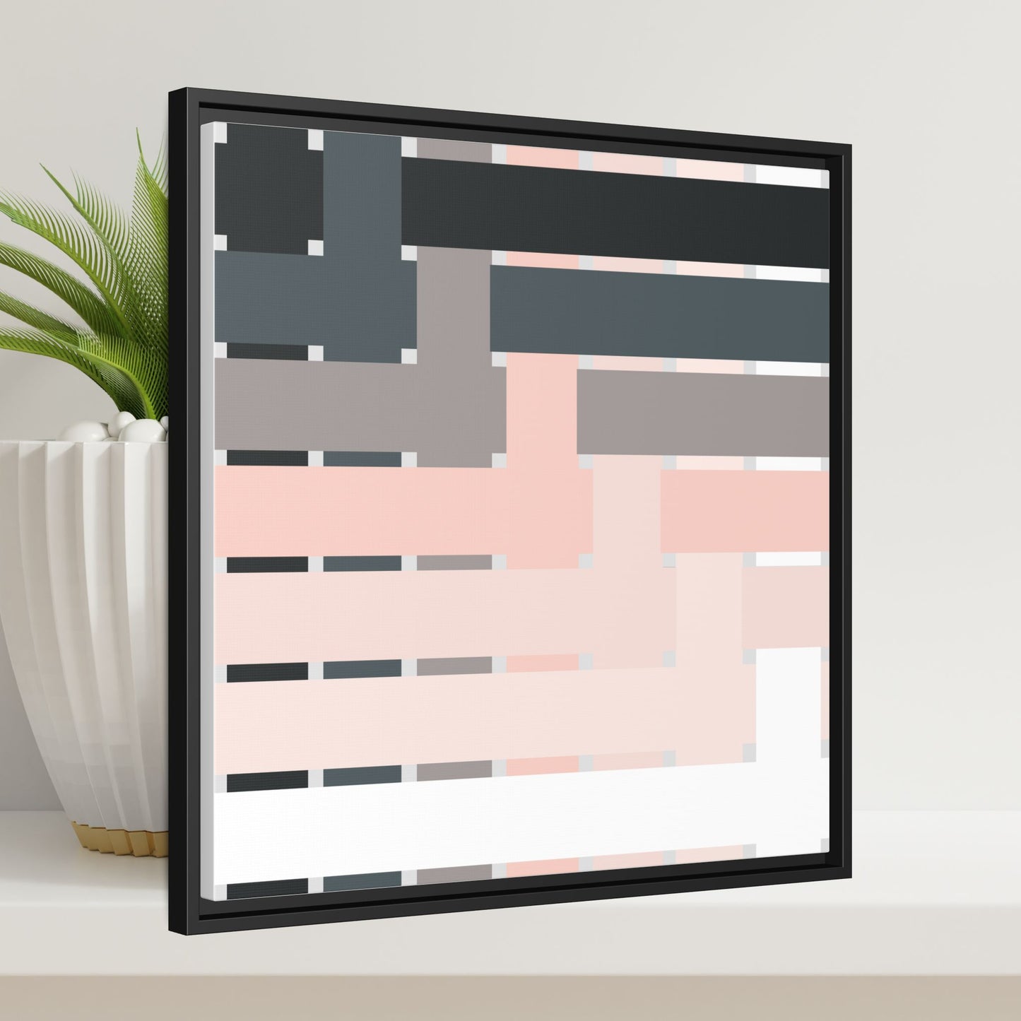 Modern Framed Geometric Canvas Art | Bold Color Meets Clean Framing