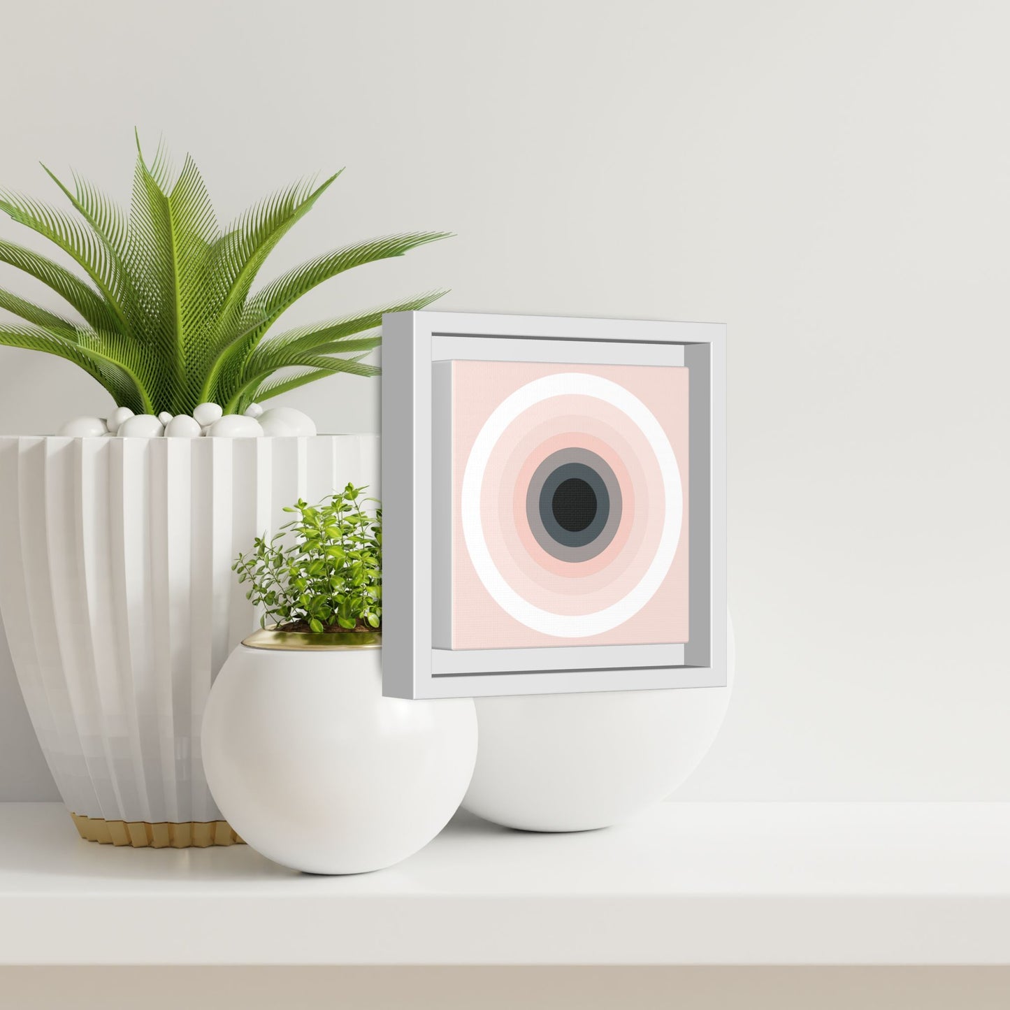 Modern Framed Geometric Canvas Art | Bold Color Meets Clean Framing