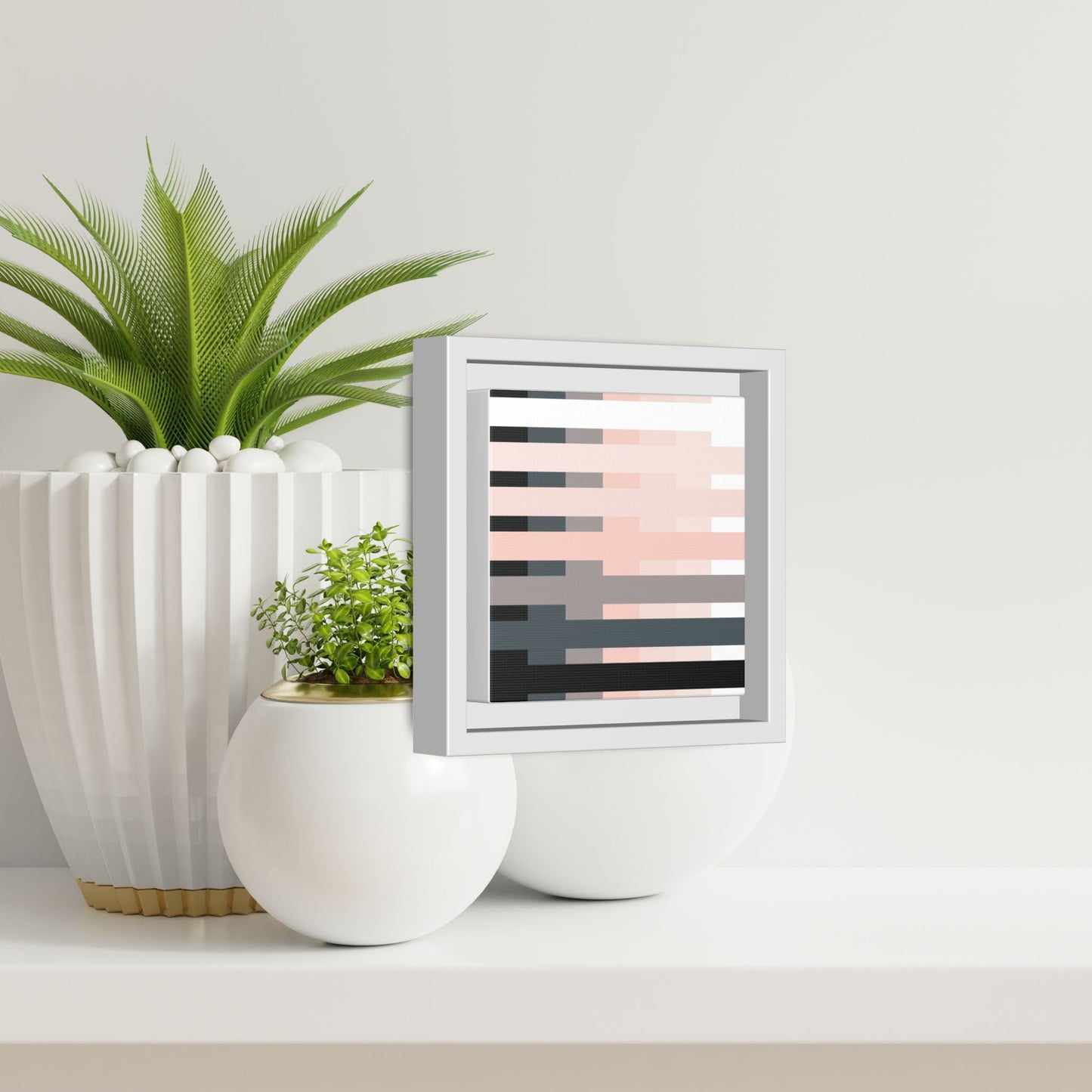 Modern Framed Geometric Canvas Art | Bold Color Meets Clean Framing