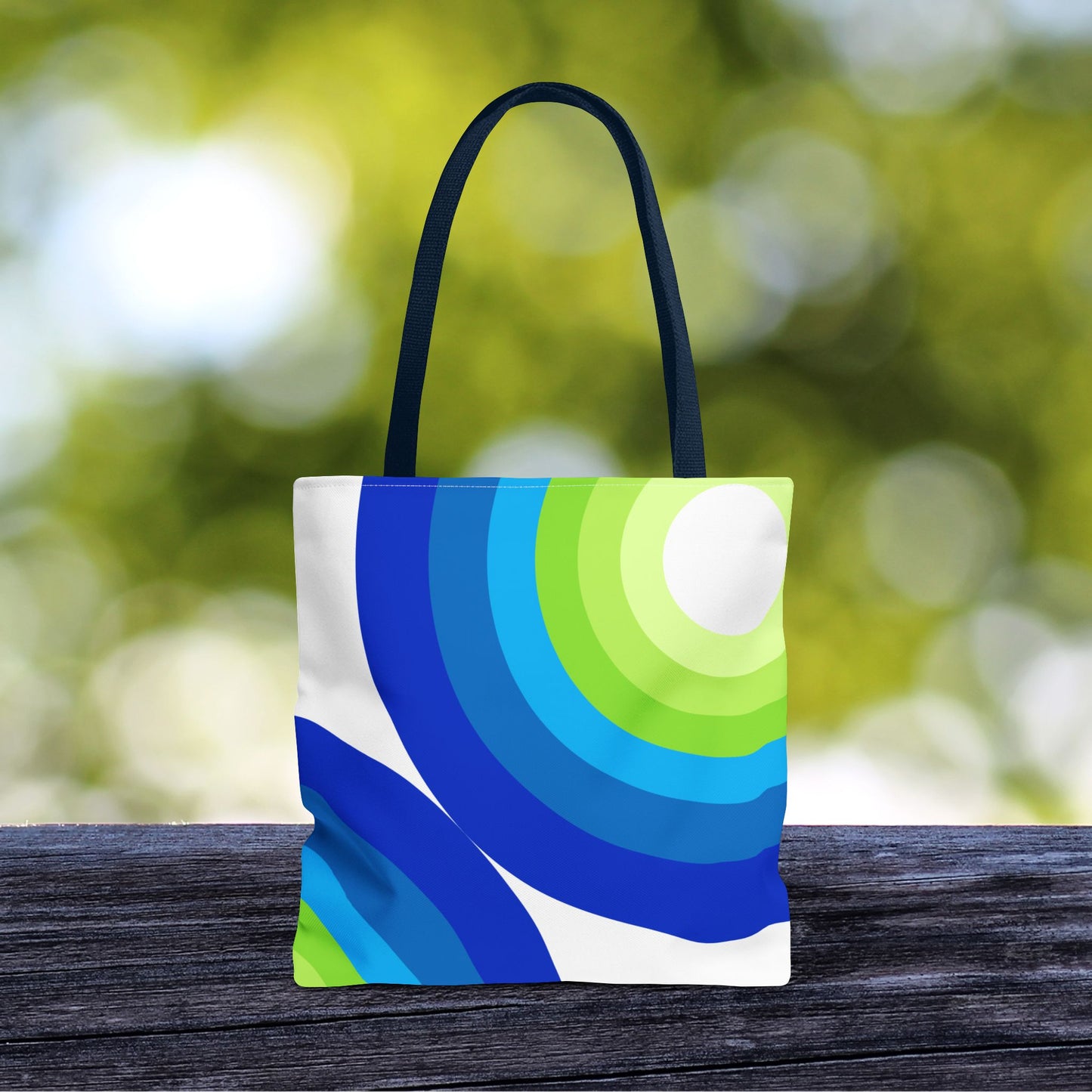 Geometric Art Tote Bag – 3 sizes | Bold lines. Vivid color. Retro with a modern twist.