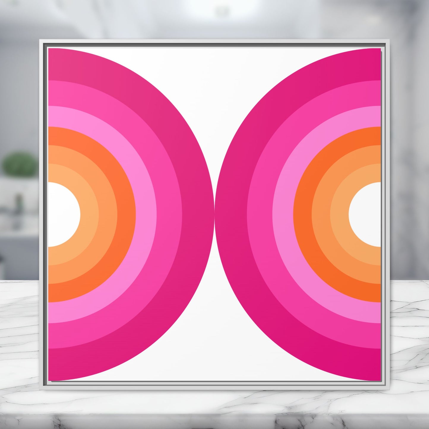 Modern Framed Geometric Canvas Art | Bold Color Meets Clean Framing