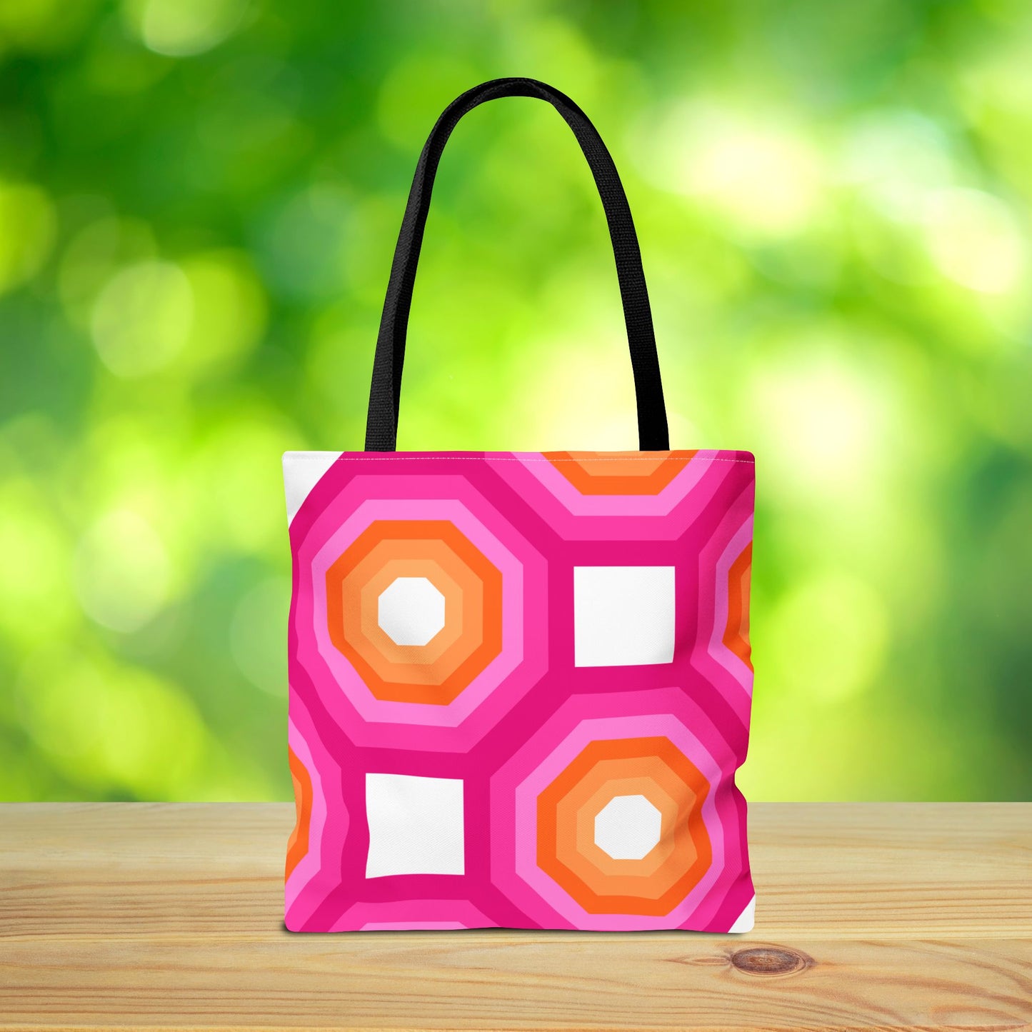 Geometric Art Tote Bag – 3 sizes | Bold lines. Vivid color. Retro with a modern twist.