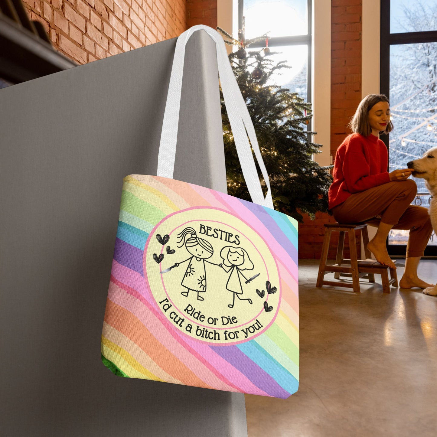 Besties “I’d Cut a Bitch for You” Tote – 3 sizes | Fierce, Fun & Full of Love