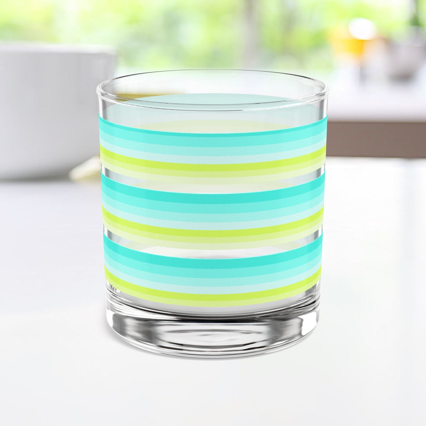 Vibrant Modern Retro Rocks Glass – 10oz