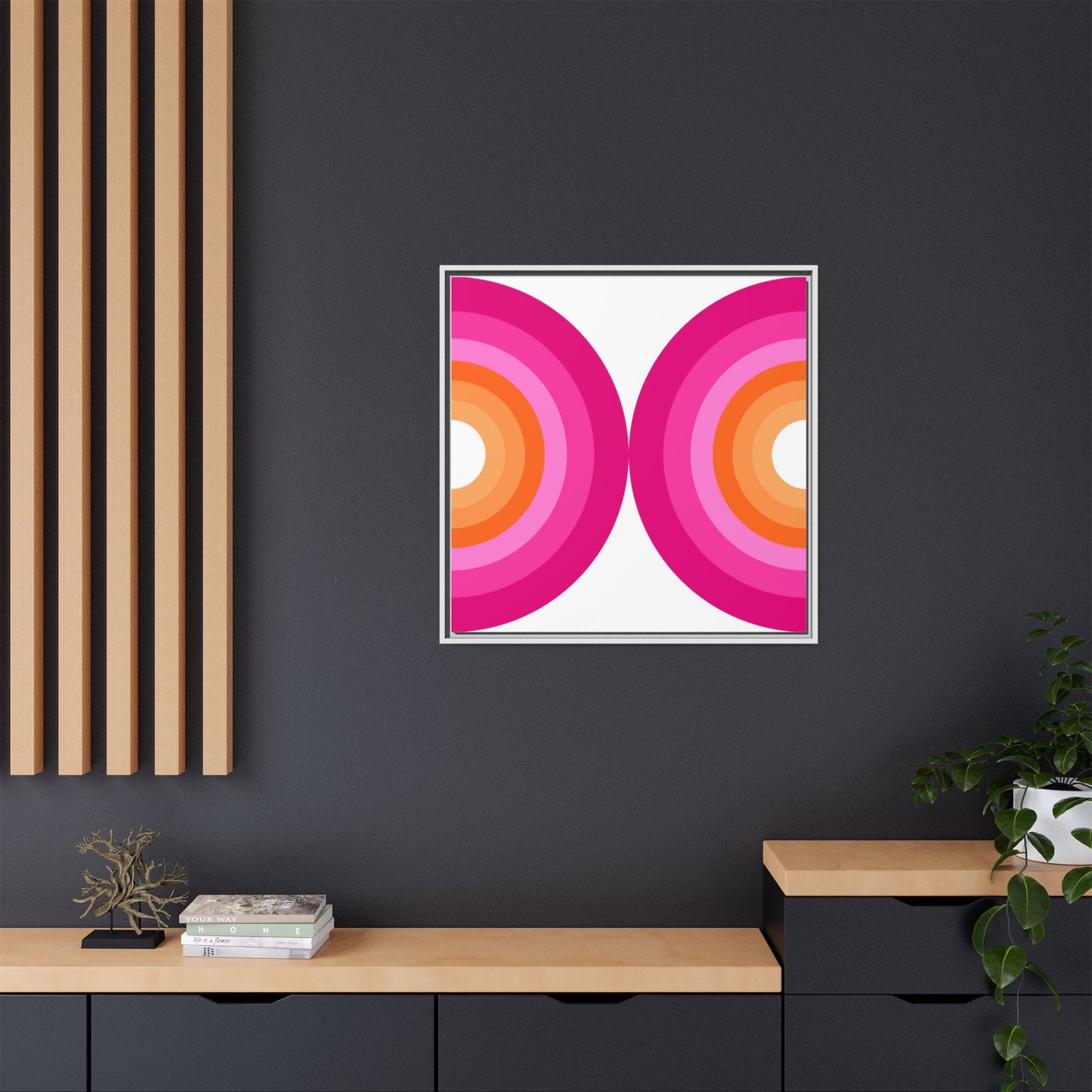 Modern Framed Geometric Canvas Art | Bold Color Meets Clean Framing