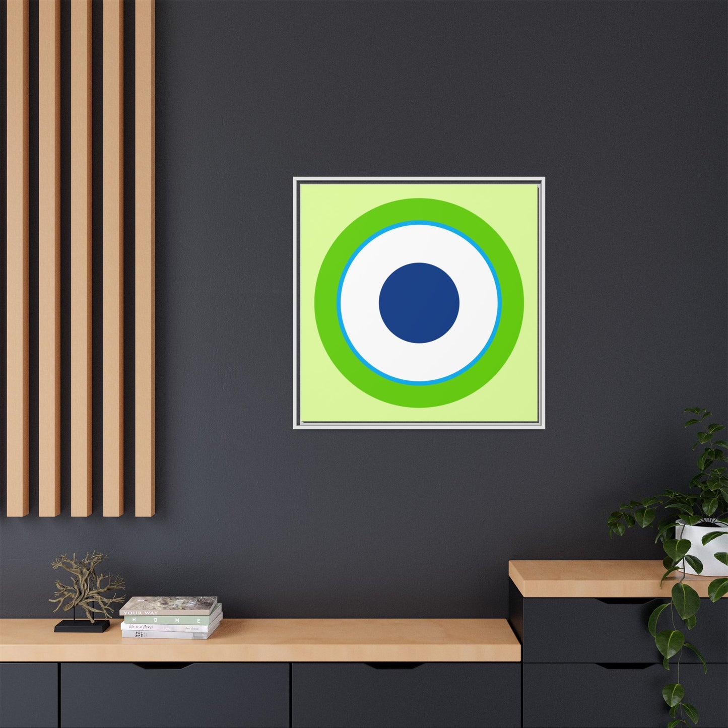 Modern Framed Geometric Canvas Art | Bold Color Meets Clean Framing