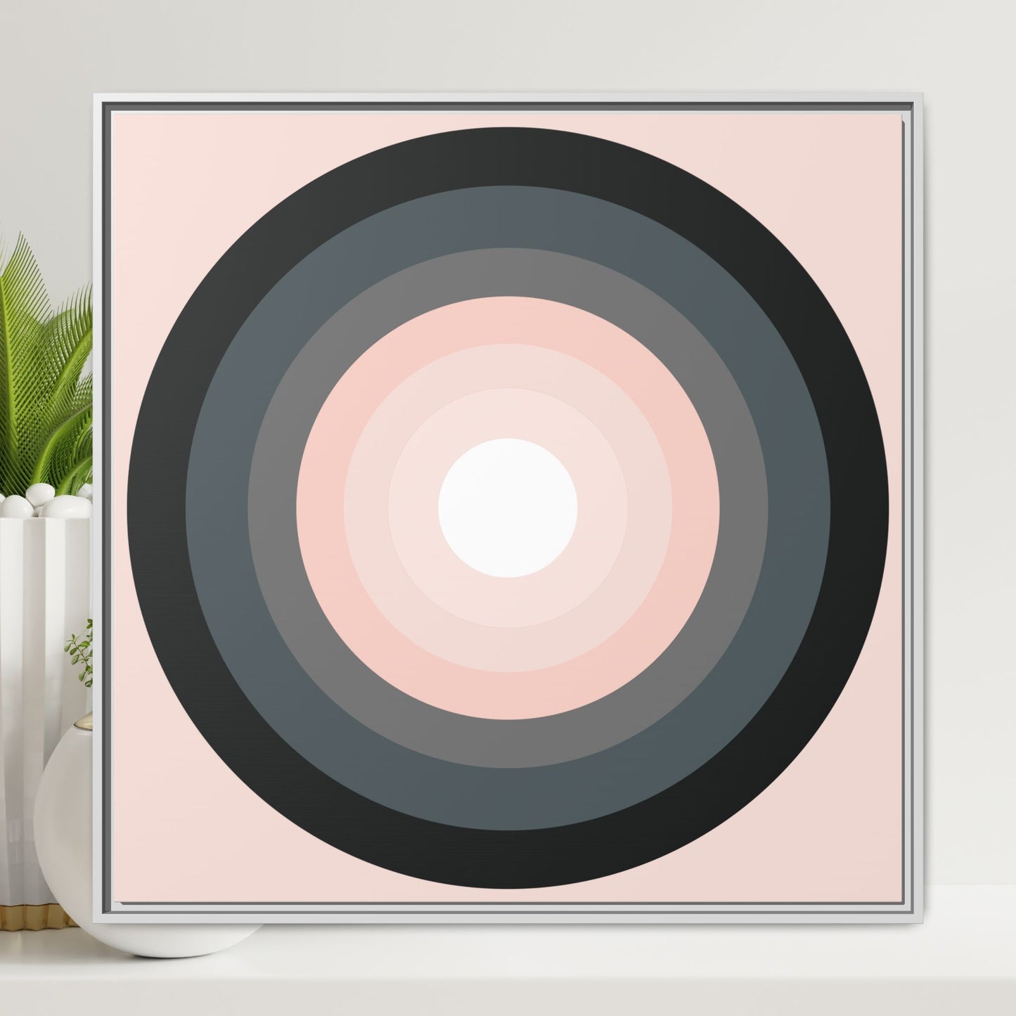 Modern Framed Geometric Canvas Art | Bold Color Meets Clean Framing
