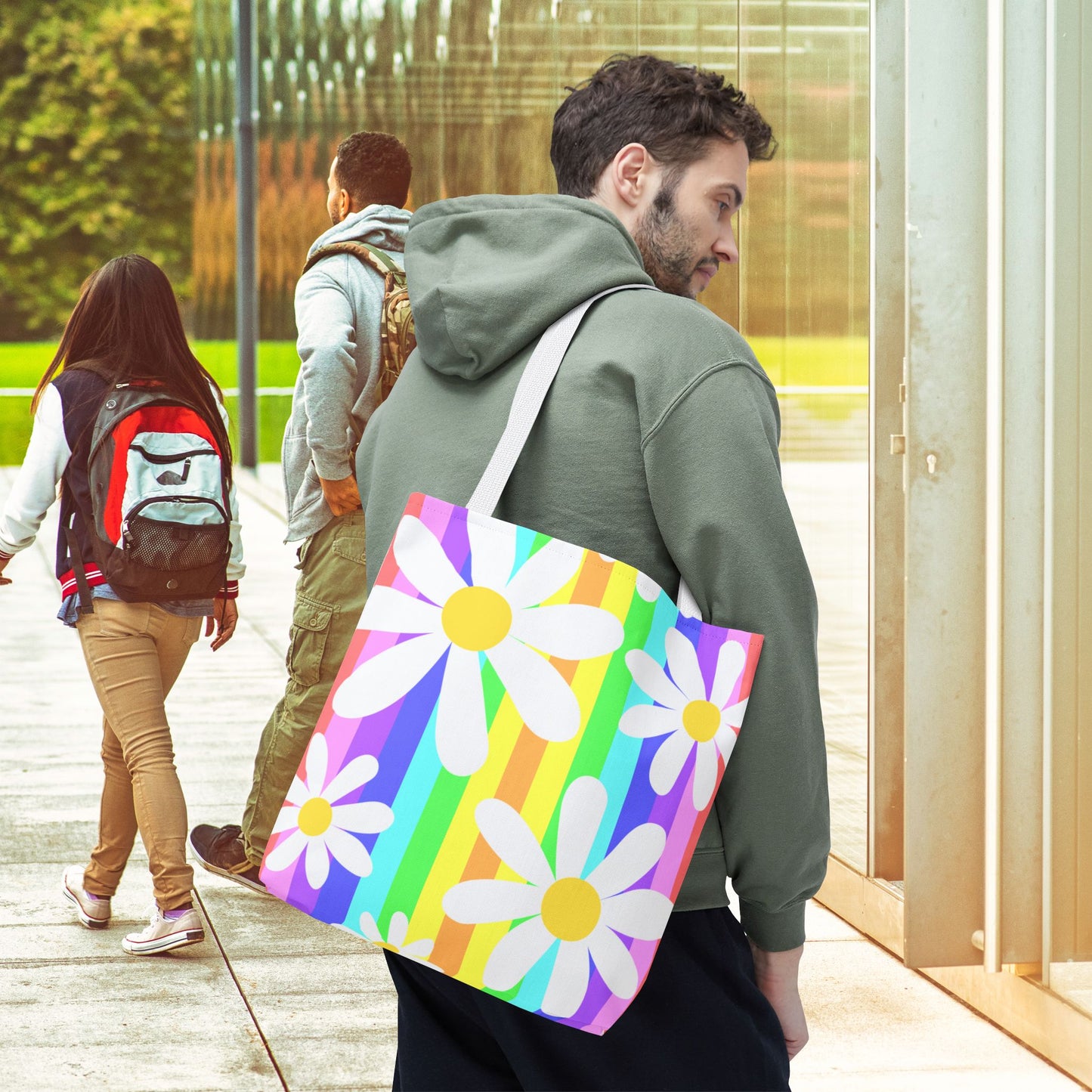 Flower Power Daisy Tote Bag – 3 sizes | Colorful, Cheerful, and Ready to Go