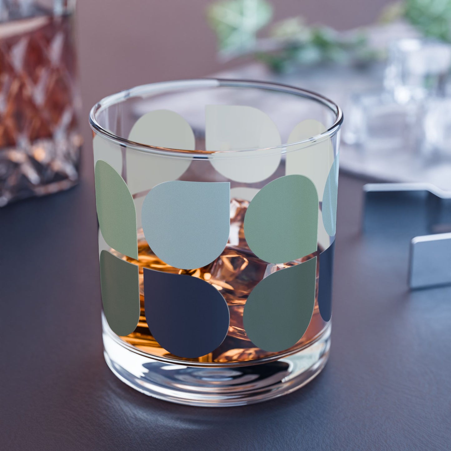 Vibrant Modern Retro Rocks Glass – 10oz