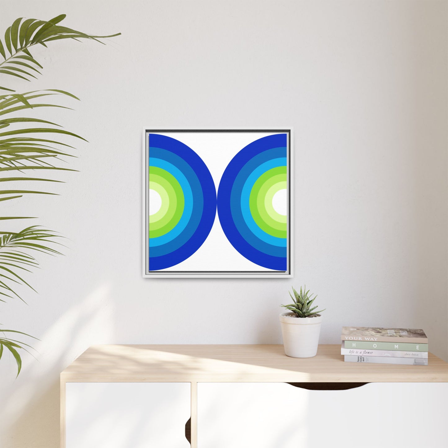 Modern Framed Geometric Canvas Art | Bold Color Meets Clean Framing