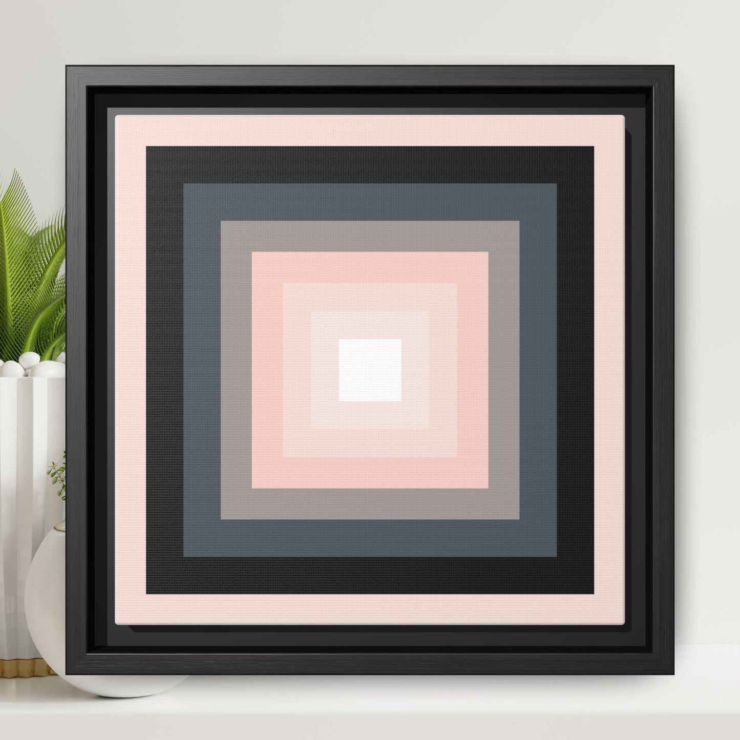 Modern Framed Geometric Canvas Art | Bold Color Meets Clean Framing