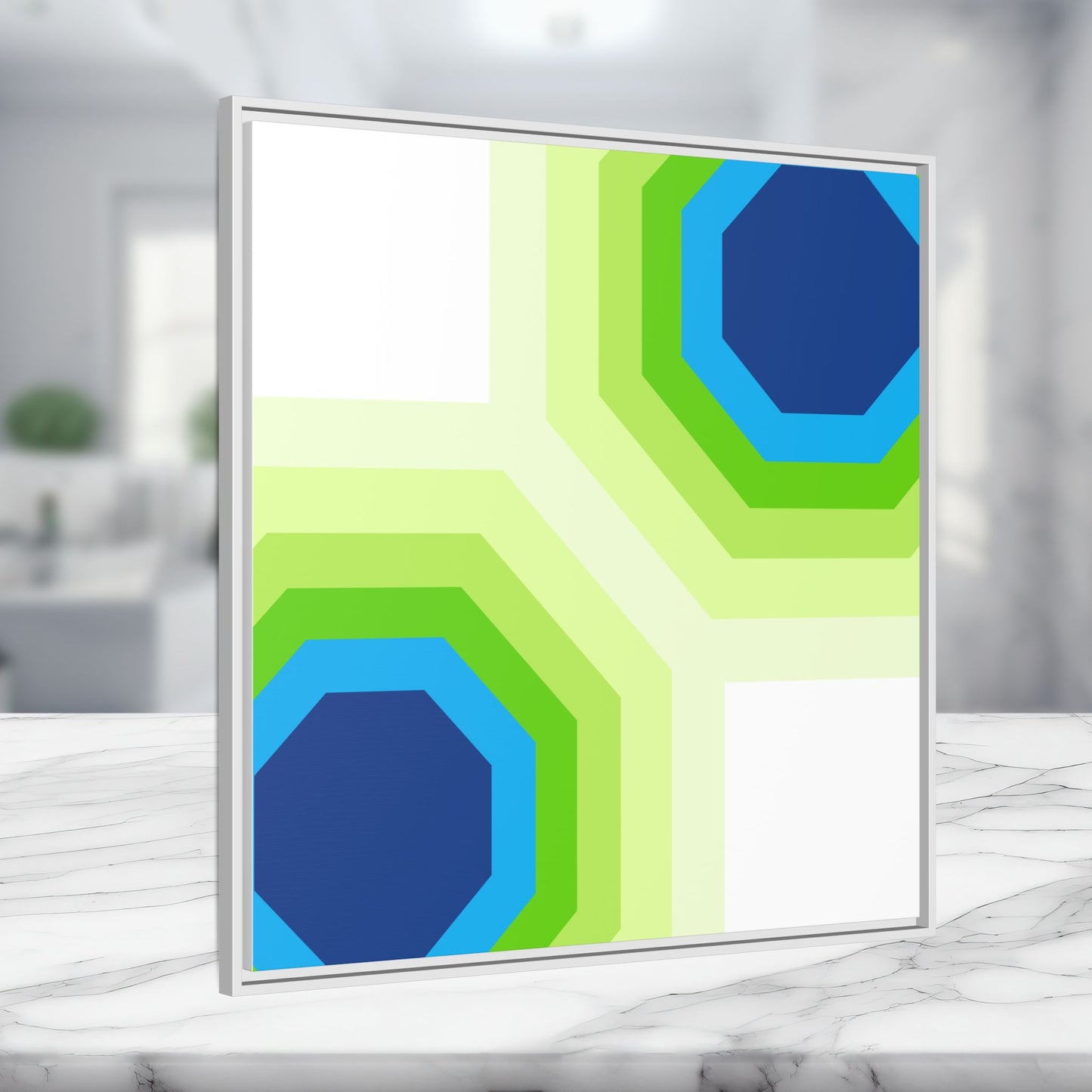Modern Framed Geometric Canvas Art | Bold Color Meets Clean Framing