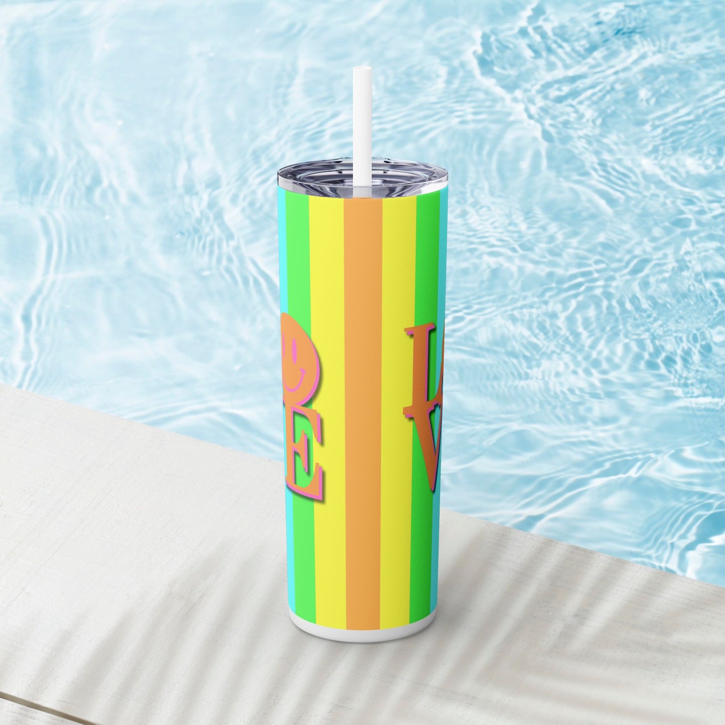 Vibrant. Versatile. Totally Sippable. – 20 oz Skinny Travel Tumbler with Straw