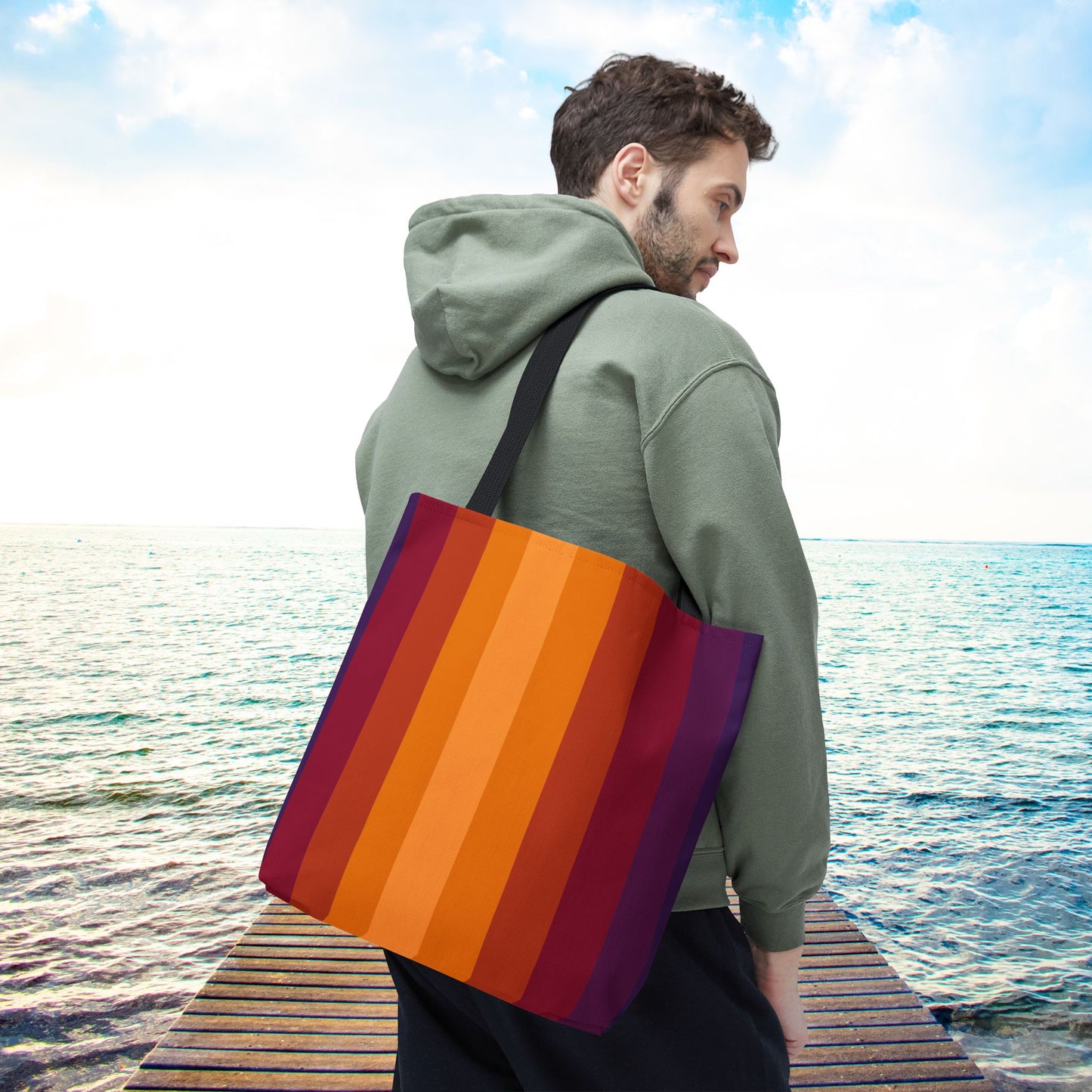 Geometric Art Tote Bag – 3 sizes | Bold lines. Vivid color. Retro with a modern twist.