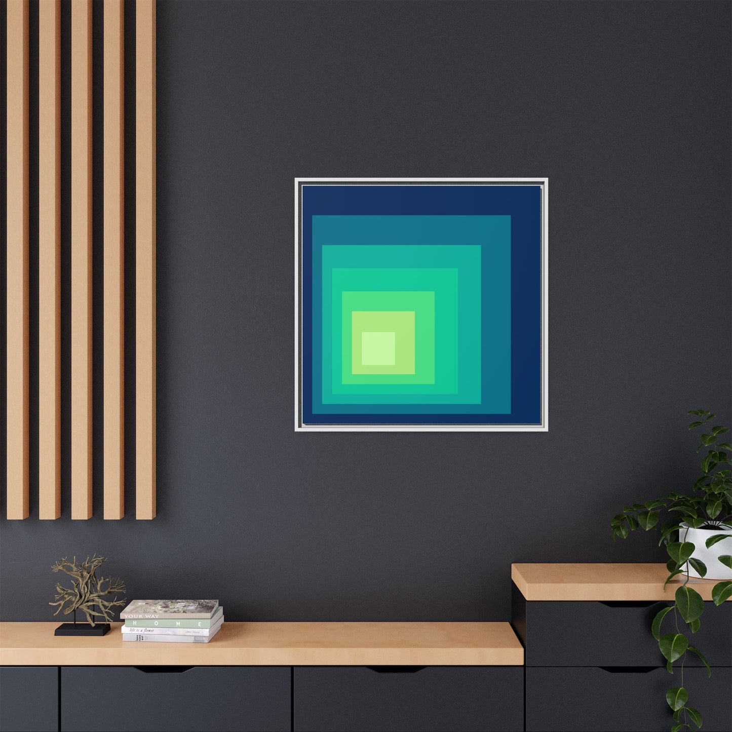 Modern Framed Geometric Canvas Art | Bold Color Meets Clean Framing