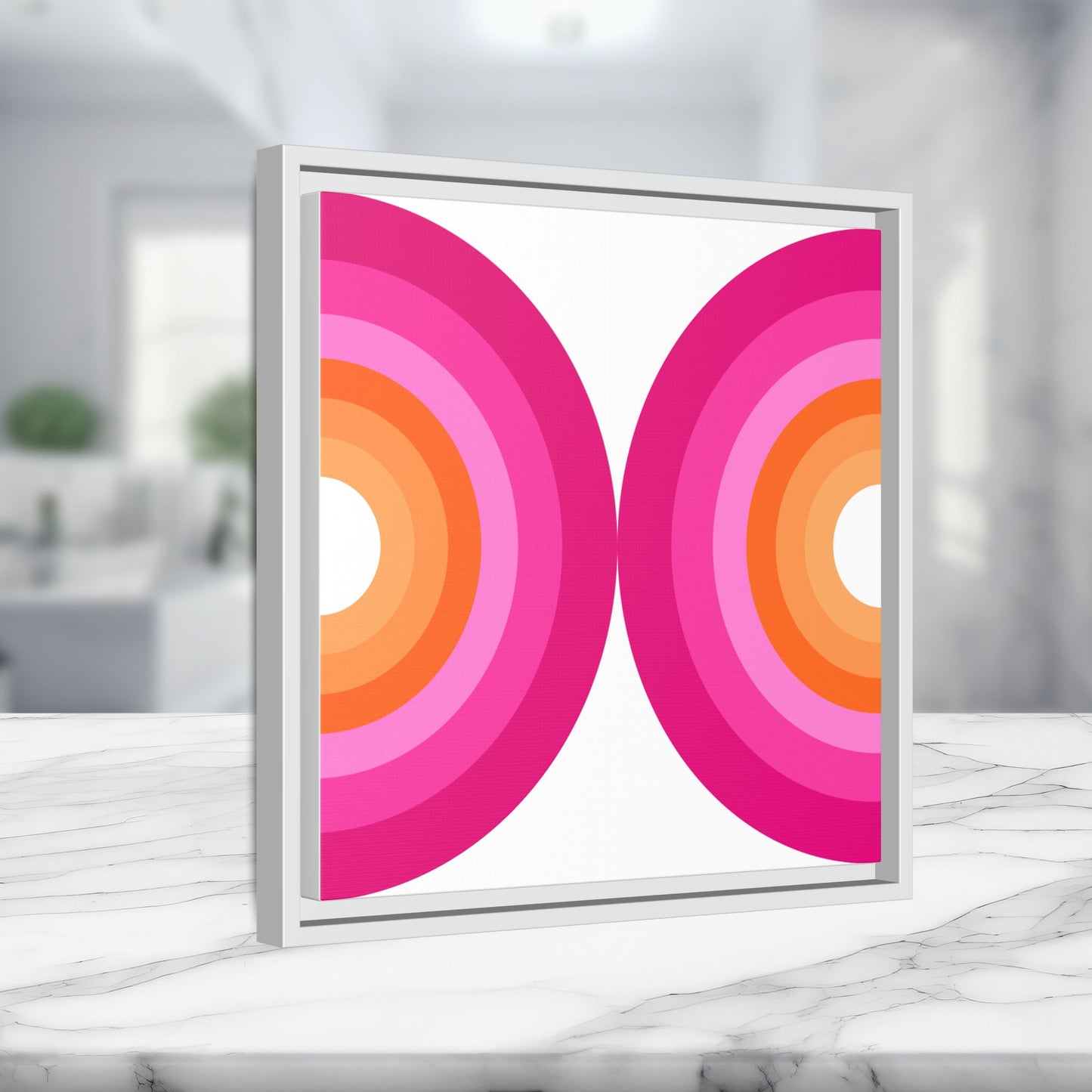 Modern Framed Geometric Canvas Art | Bold Color Meets Clean Framing