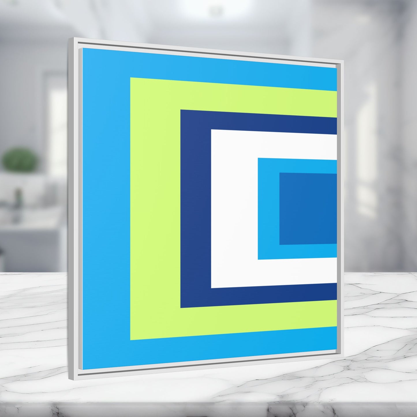 Modern Framed Geometric Canvas Art | Bold Color Meets Clean Framing
