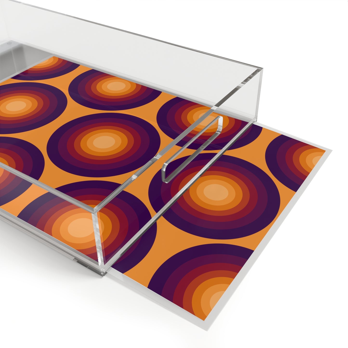 Modern Acrylic Tray with Bold Geometric Artwork