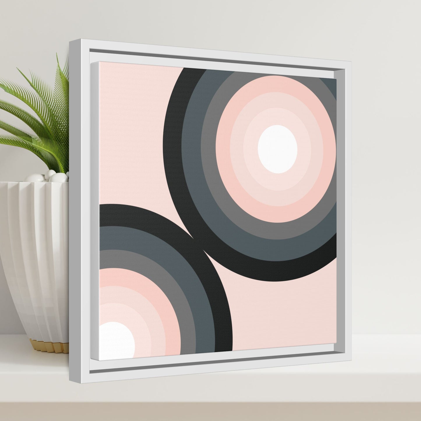 Modern Framed Geometric Canvas Art | Bold Color Meets Clean Framing
