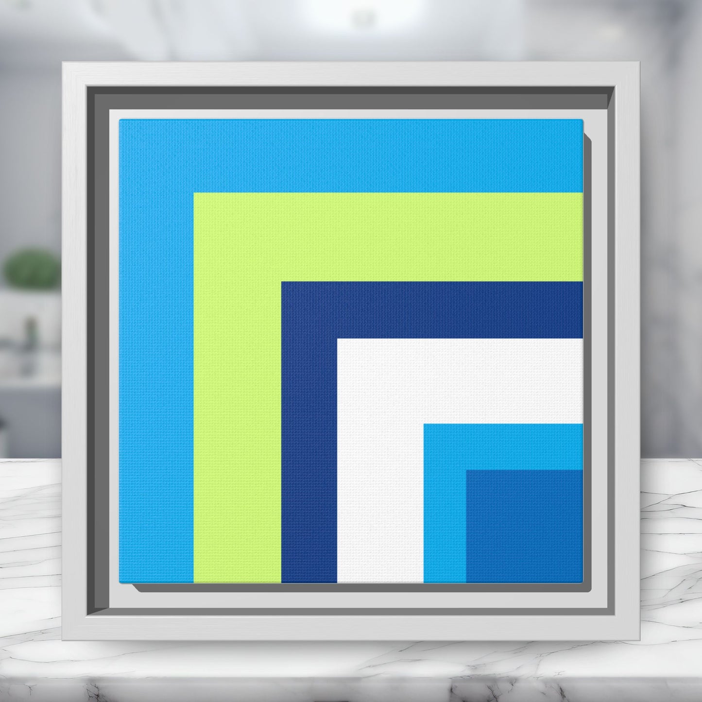 Modern Framed Geometric Canvas Art | Bold Color Meets Clean Framing