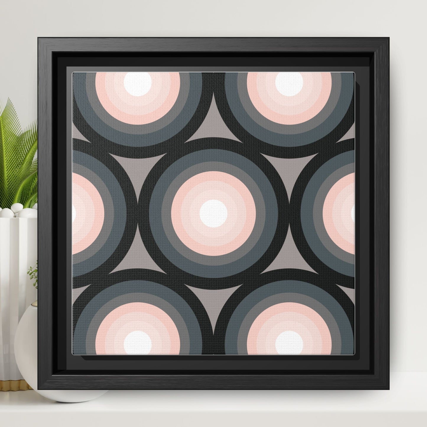 Modern Framed Geometric Canvas Art | Bold Color Meets Clean Framing