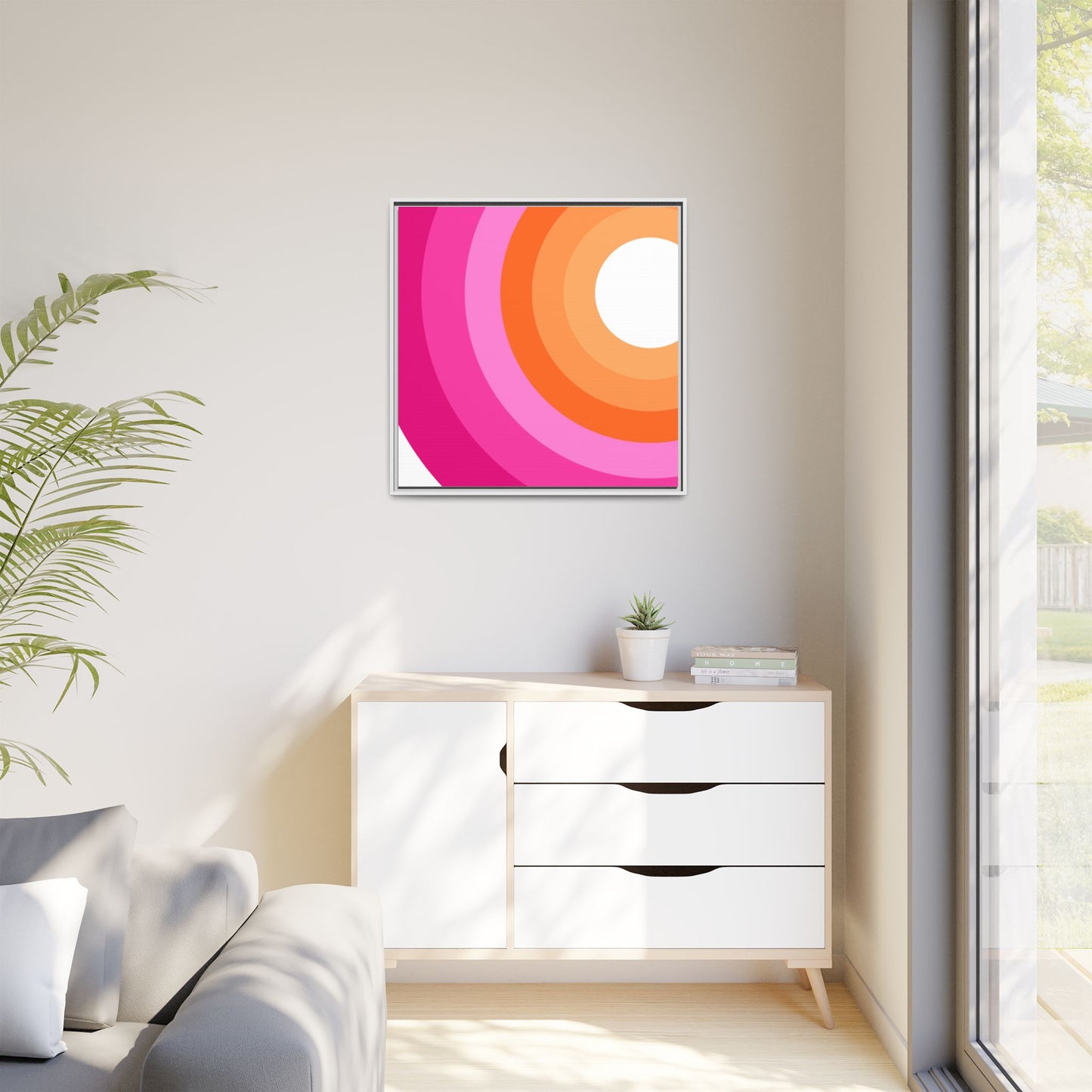 Modern Framed Geometric Canvas Art | Bold Color Meets Clean Framing