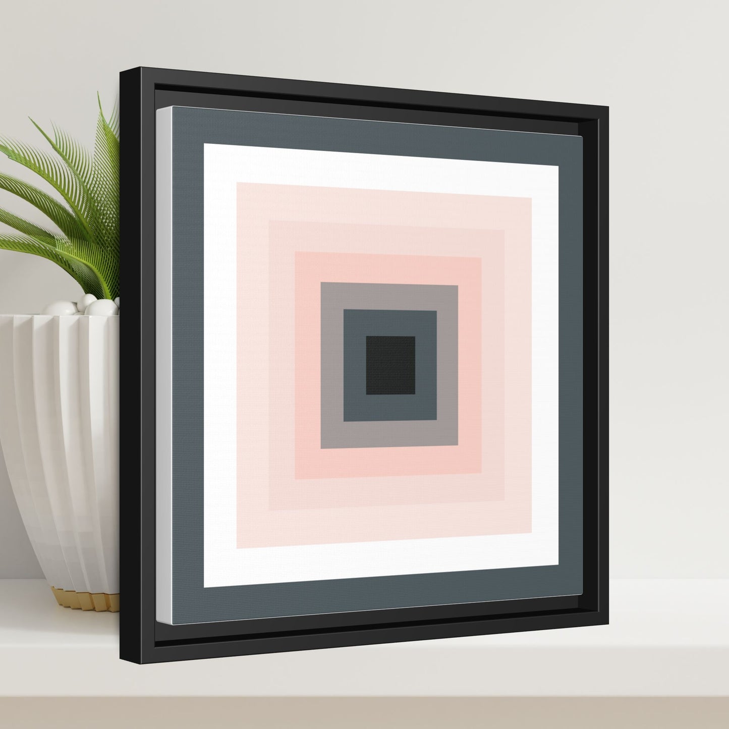 Modern Framed Geometric Canvas Art | Bold Color Meets Clean Framing