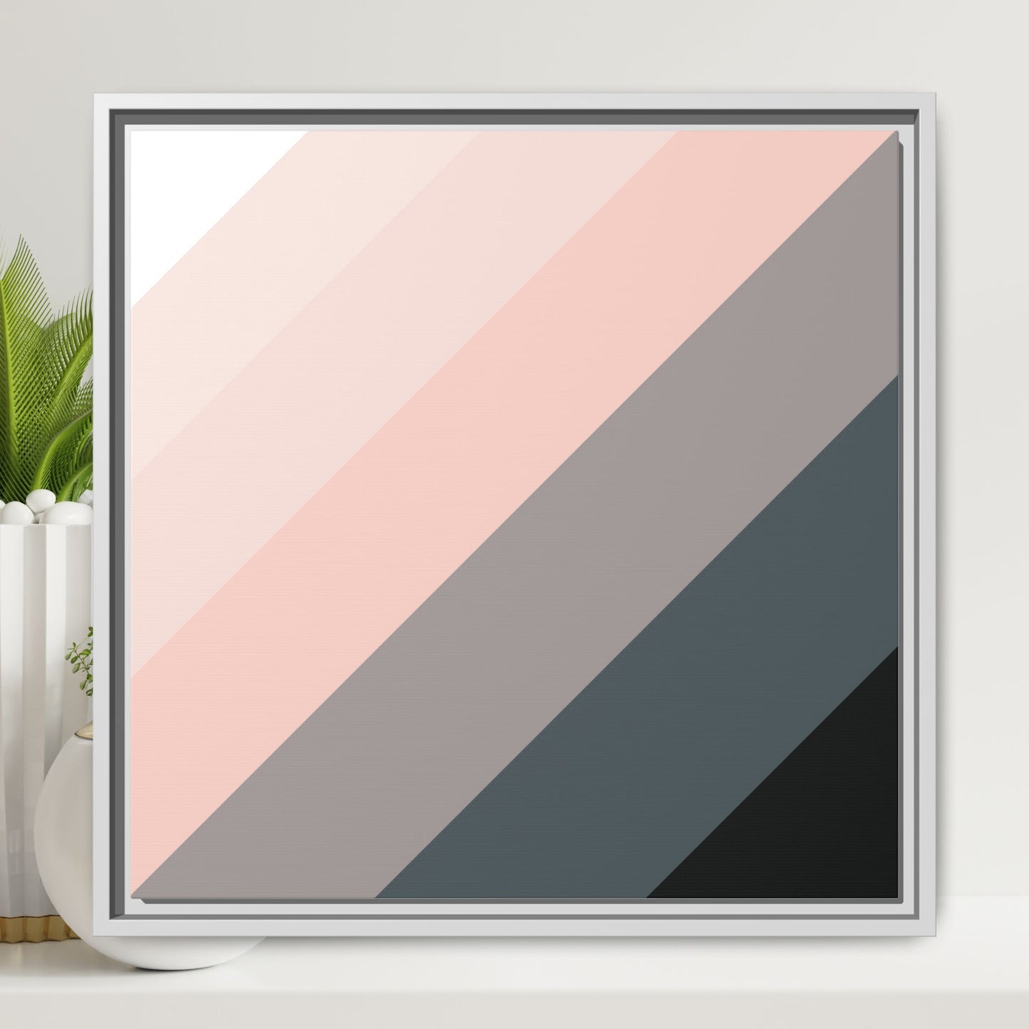 Modern Framed Geometric Canvas Art | Bold Color Meets Clean Framing