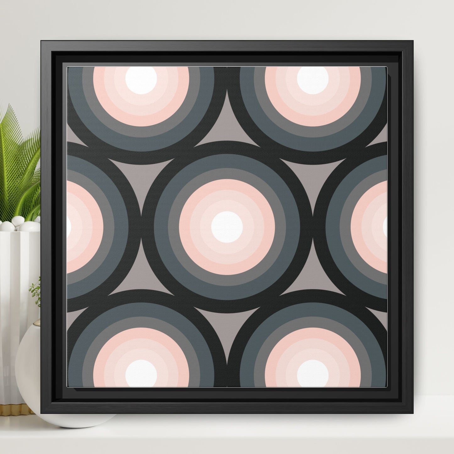 Modern Framed Geometric Canvas Art | Bold Color Meets Clean Framing