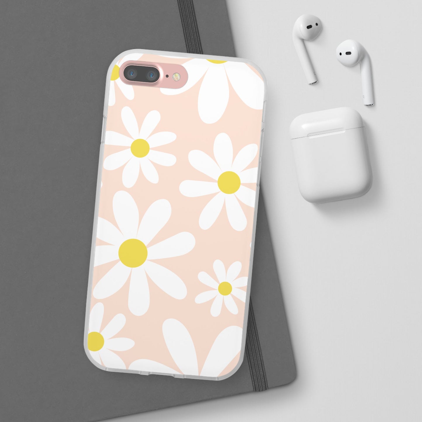 Phone Cases - Blush Daisy Pattern Flexi Cases