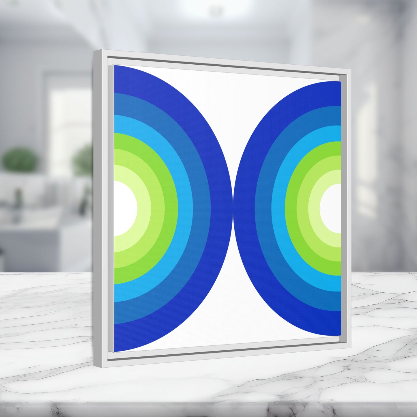 Modern Framed Geometric Canvas Art | Bold Color Meets Clean Framing