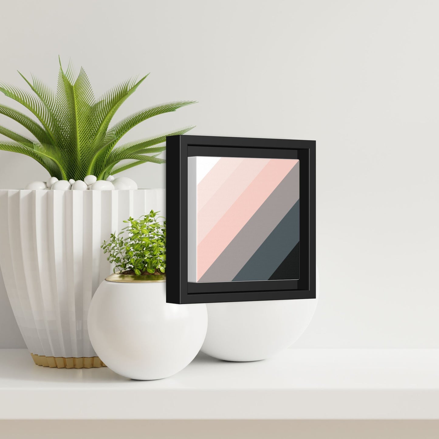 Modern Framed Geometric Canvas Art | Bold Color Meets Clean Framing