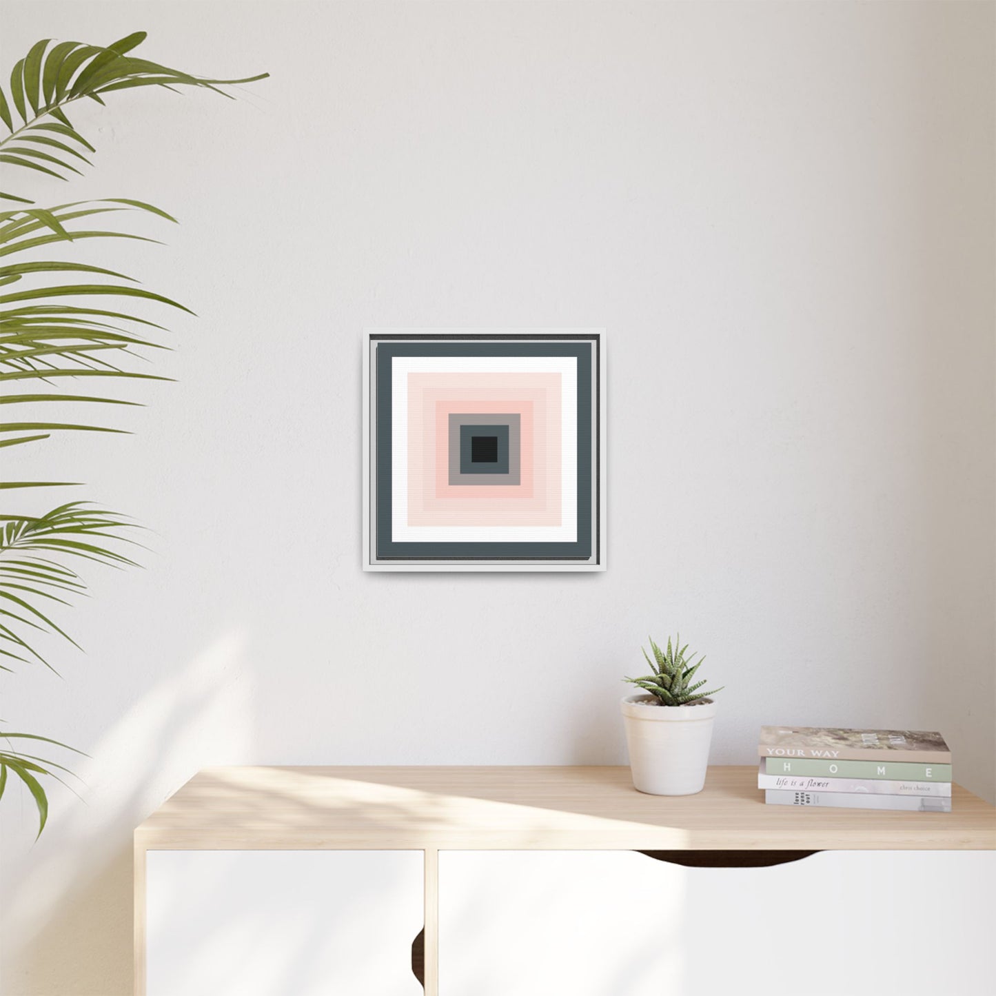 Modern Framed Geometric Canvas Art | Bold Color Meets Clean Framing