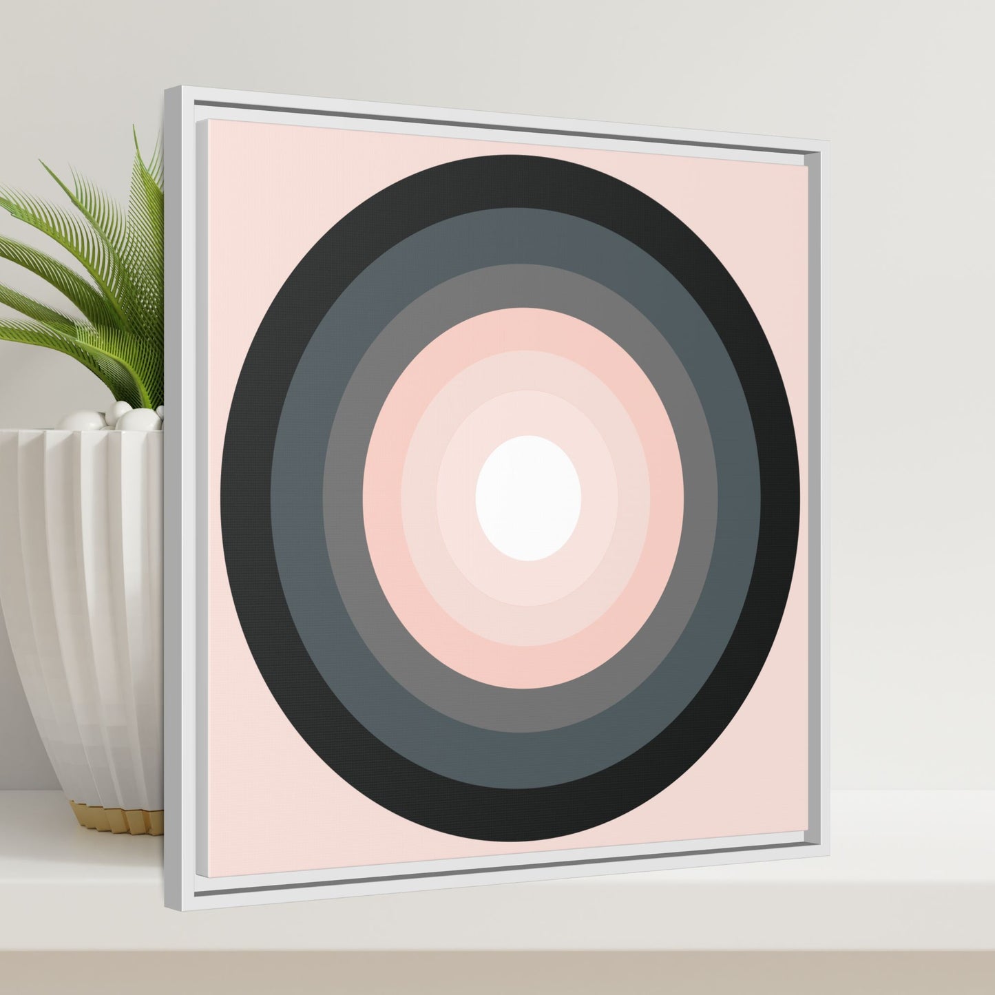 Modern Framed Geometric Canvas Art | Bold Color Meets Clean Framing