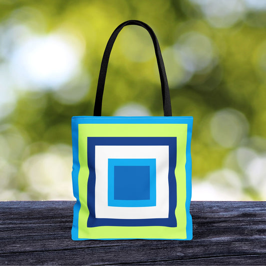 Geometric Art XII Tote Bag – 3 sizes | Bold lines. Vivid color. Retro with a modern twist.