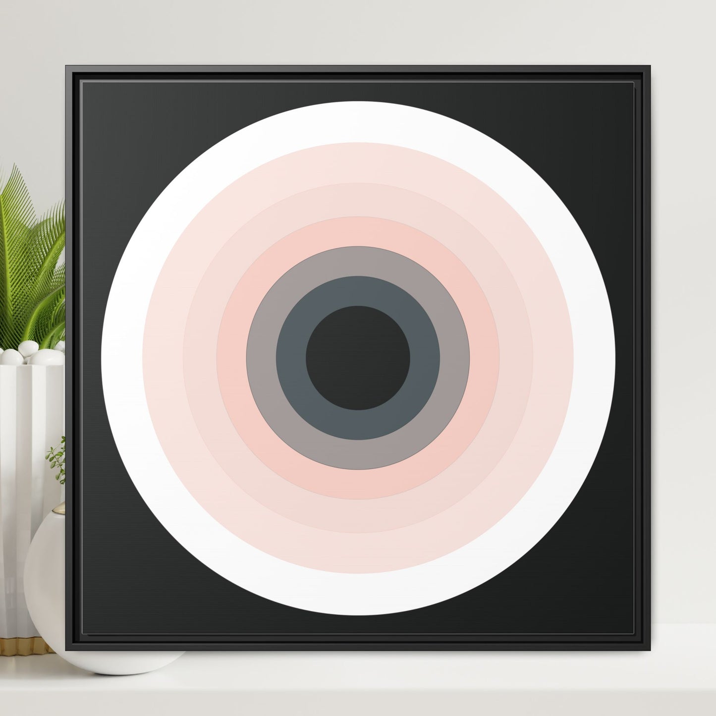 Modern Framed Geometric Canvas Art | Bold Color Meets Clean Framing