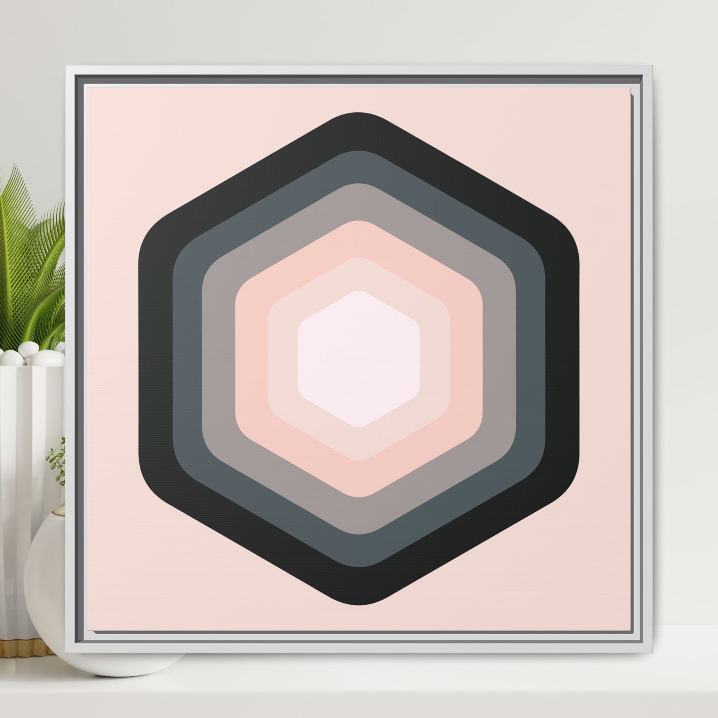 Modern Framed Geometric Canvas Art | Bold Color Meets Clean Framing