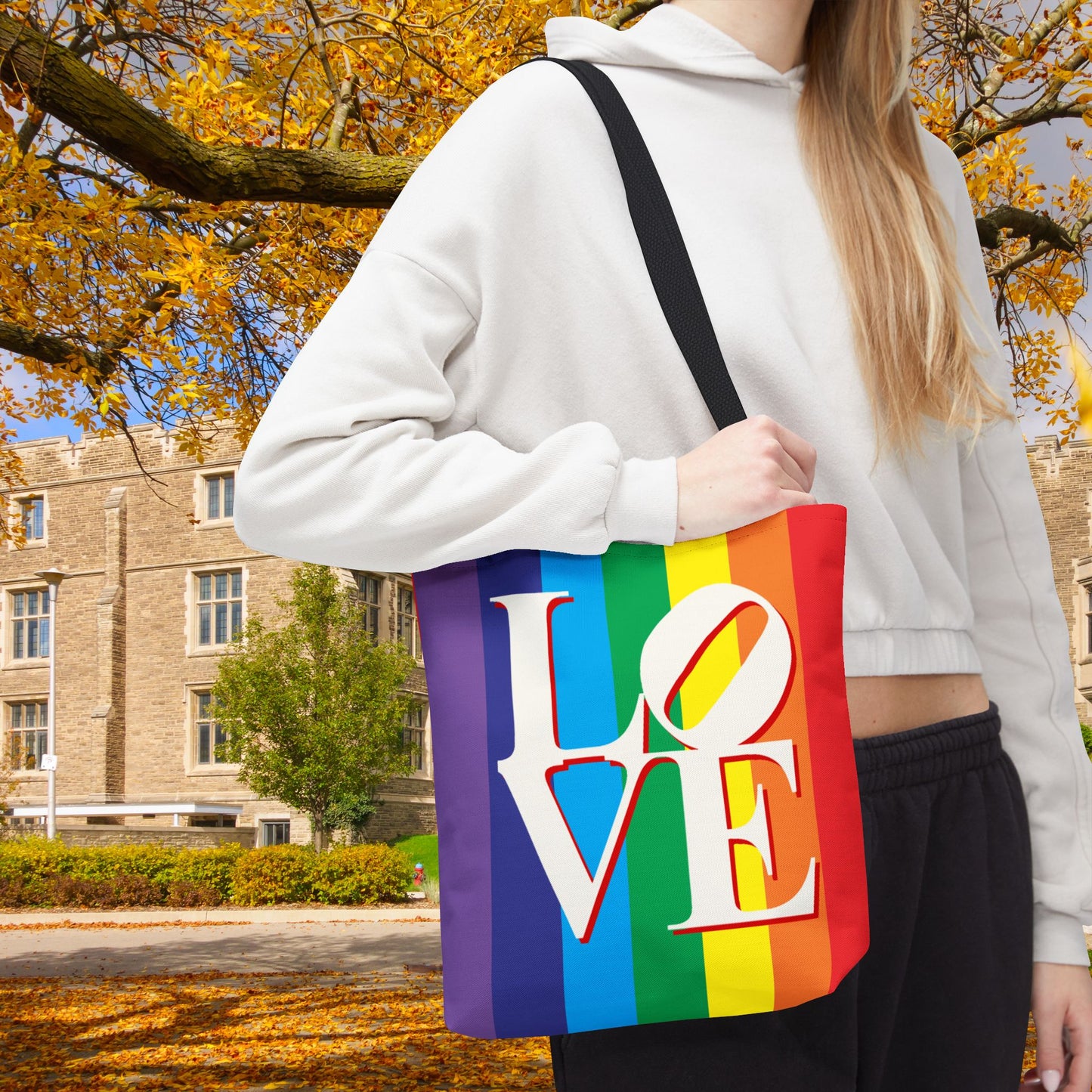 Rainbow LOVE Tote Bag – 3 Size Options | Bright, Bold & Heartfelt