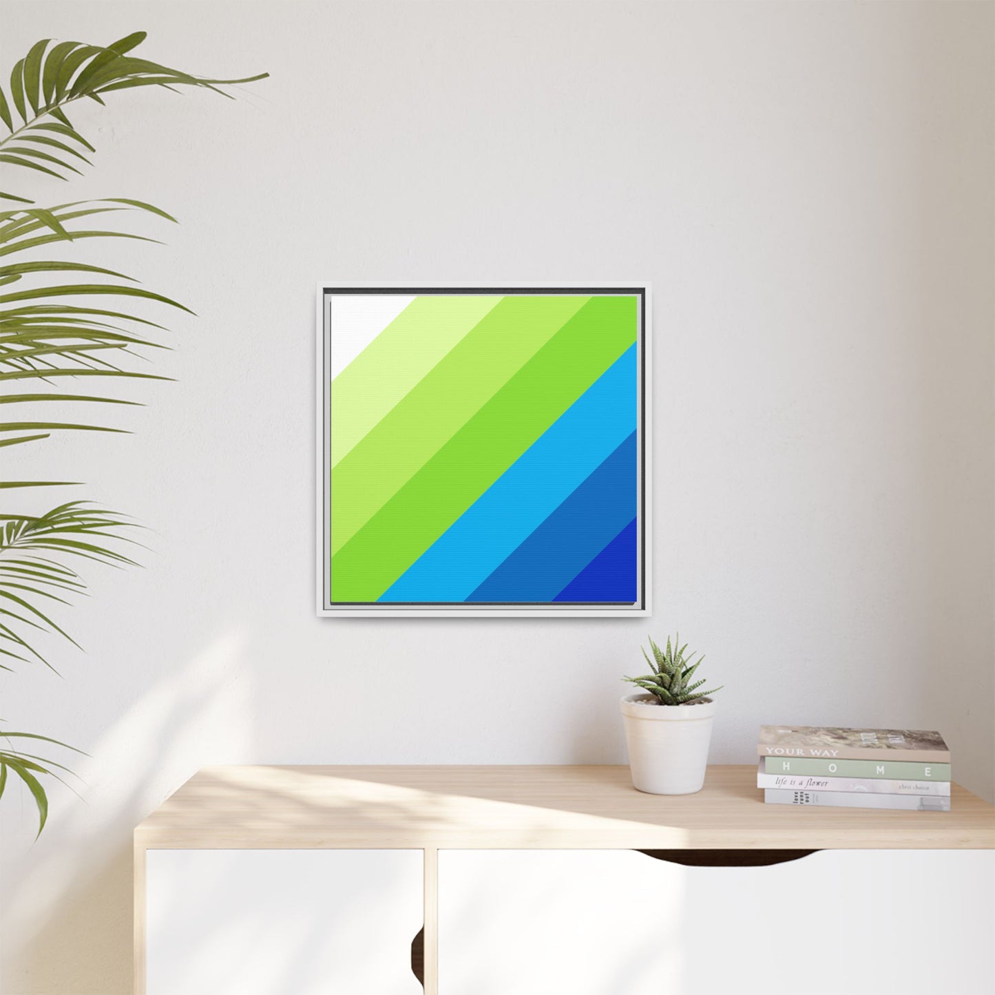 Modern Framed Geometric Canvas Art | Bold Color Meets Clean Framing