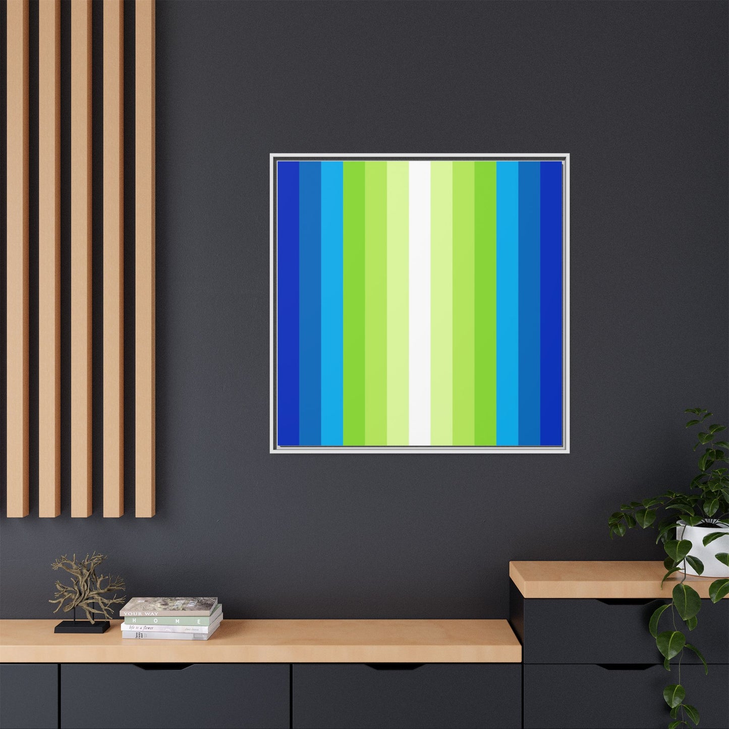 Modern Framed Geometric Canvas Art | Bold Color Meets Clean Framing