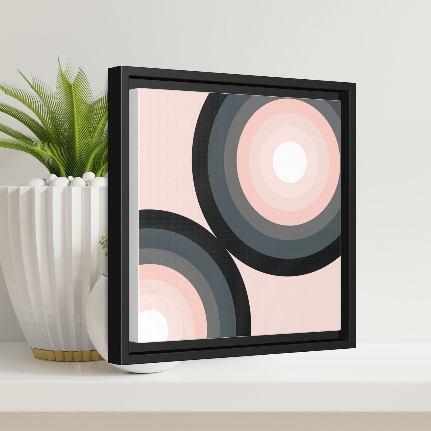 Modern Framed Geometric Canvas Art | Bold Color Meets Clean Framing