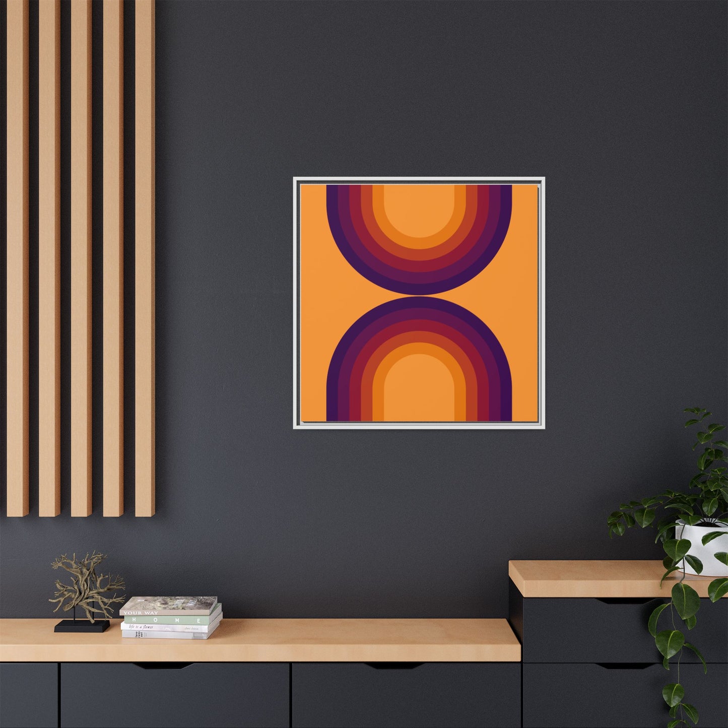 Modern Framed Geometric Canvas Art | Bold Color Meets Clean Framing